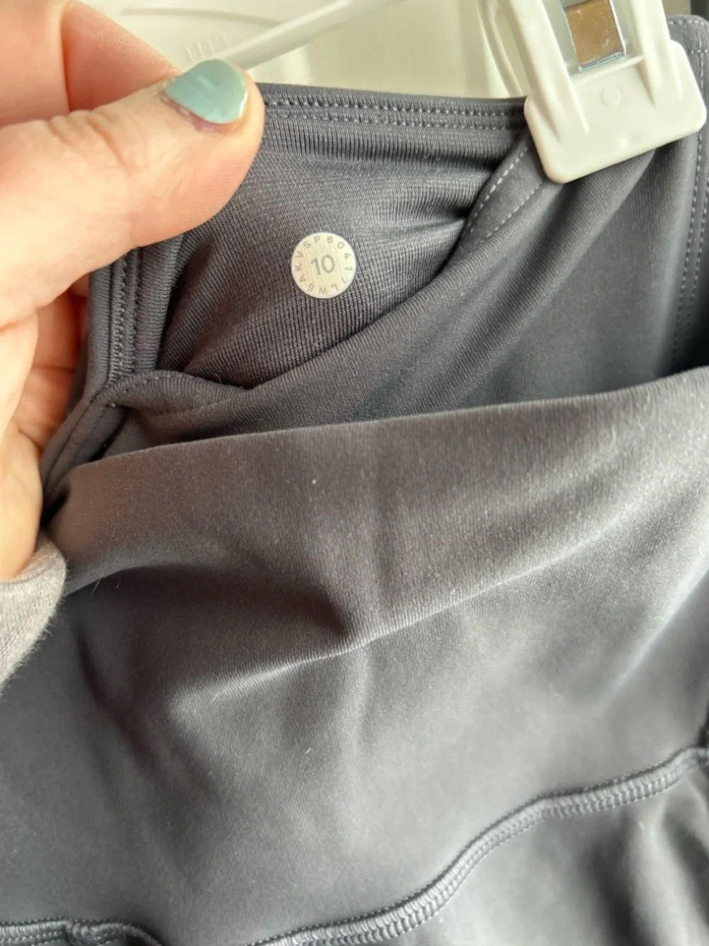 Lululemon Mesh Panel Crop Leggings Size 10 Gray Purple Athleisure Yoga Gym